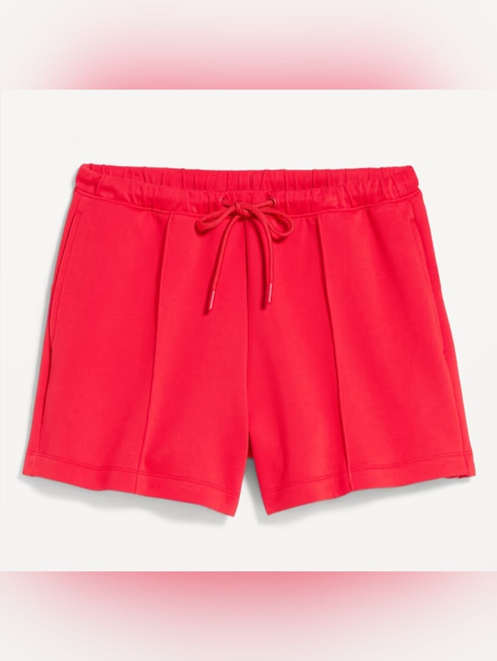 NWT Old Navy Women's Large Relaxed Dynamic Fleece 4" Shorts Bold Red Pockets